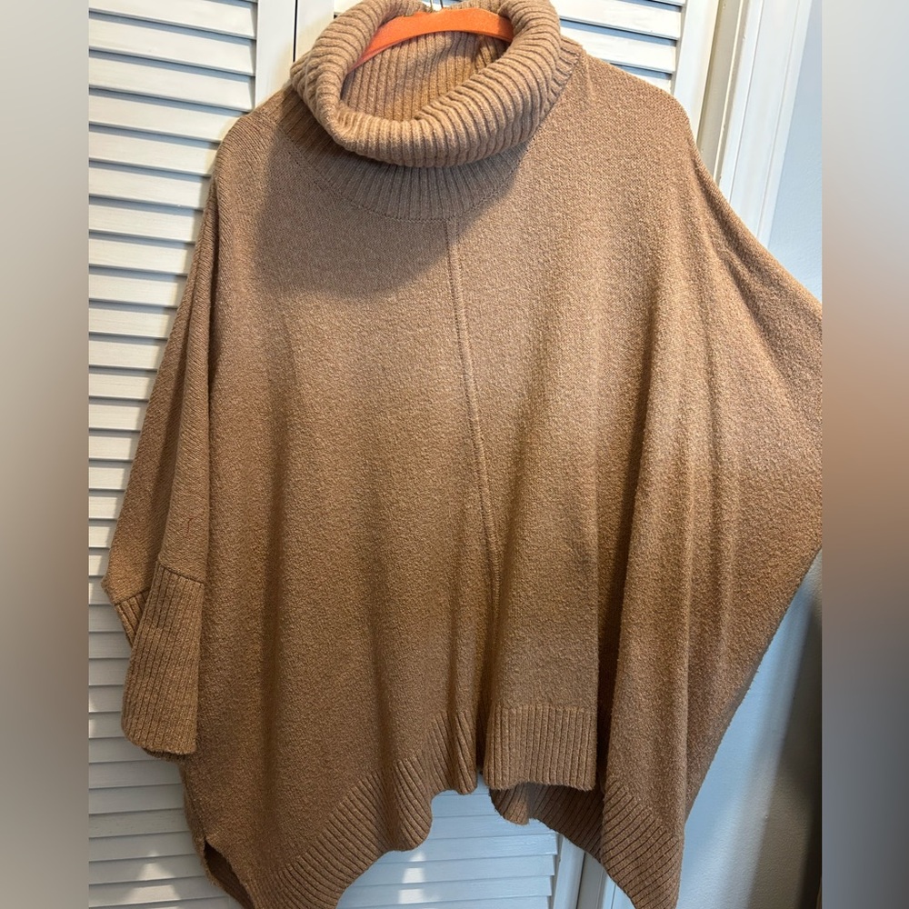 LOFT Brown Poncho Sweater - Size M